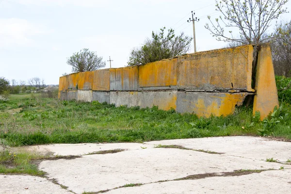 Dalles Béton Puits Silo Pour Stocker Maïs Frais Coupé Ukraine — Photo