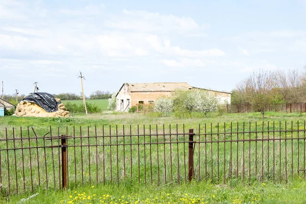 Alte Ziegelhäuser Eines Arbeiters Eines Der Udssr Errichteten Viehkomplexes Der — Stockfoto