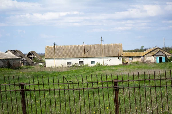 Старі Цегляні Будинки Працівника Тваринобудівного Комплексу Збудованого Урср — стокове фото