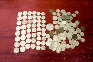 SSCB 'nin dağılmış ülkesinin metal ve kağıt parası.