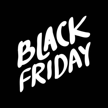 Kara Cuma satış yazıtları tasarım şablonu. Karalama ya da el yazısı tarzında Kara Cuma afişi. Vektör illüstrasyonu