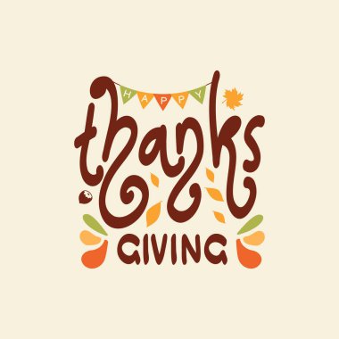 Yazılı ve resimli Şükran Günü geçmişiniz kutlu olsun. Şükran Günü tebrik kartları ve davetiyeler. Vektör illüstrasyonu.