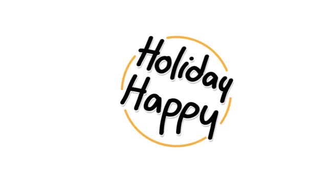 幸せな休日 美しいグリーティングカードは書道を傷 手書きの招待状 プロモーションデザイン モーショングラフィック版で手書きのモダンなブラシレタリング — ストック動画