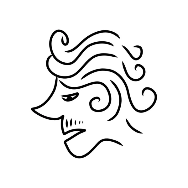 Abstract Line Drawing Human Face Modern Line Art Man Woman — Vector de stock