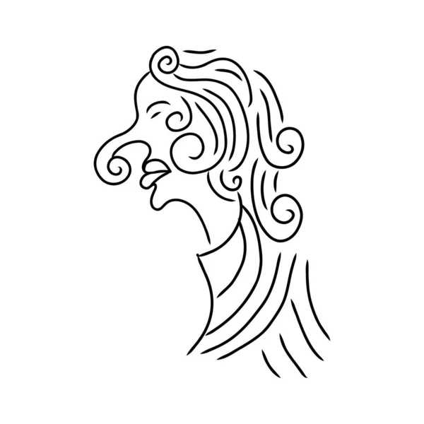 Abstract Line Drawing Human Face Modern Line Art Man Woman — Vector de stock