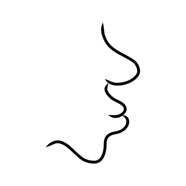 Desenho Linha Abstrata Face Humana Retrato Homem Mulher Arte Linha — Vetor de Stock