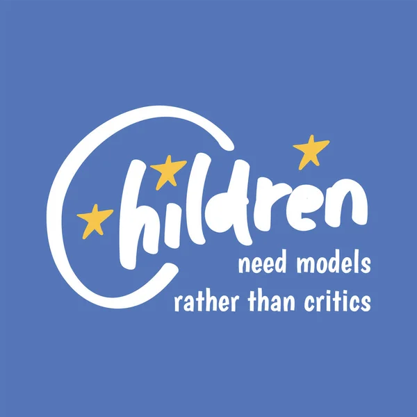 Motivationele Citaat Poster Kinderen Voor Het Vieren Van Wereld Kinderen — Stockvector