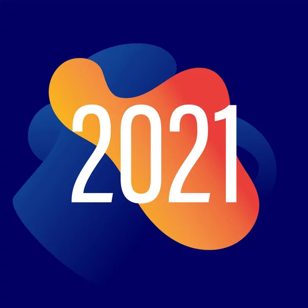 2021年新年快乐 日历或任何设计的标识文字设计 2021年编号设计模板 现代和未来派2021年快乐新年的象征 矢量说明 — 图库矢量图片