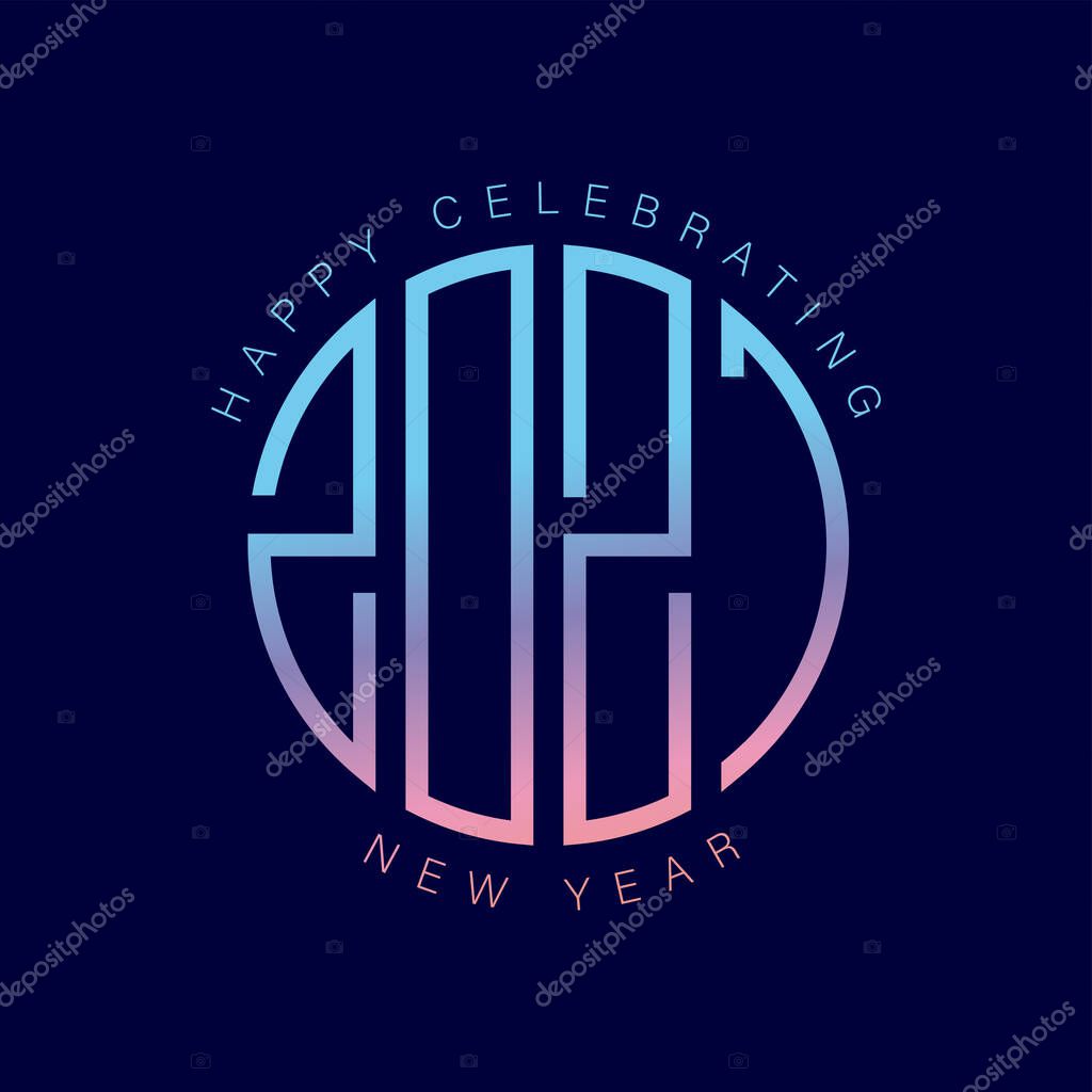 2021 Happy New Year logo text design for greeting card, calendar or any design. 2021 number design template. modern and futuristic 2021 happy new year symbols. Vector illustration
