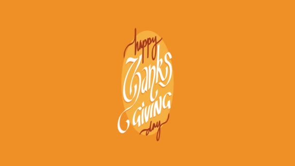 Motion Graphic Happy Thanksgiving Day Video Animation — Stok Video