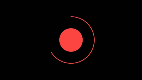 Technologie Laden Cirkel Van Roterende Voortgangsbalk Zwarte Achtergrond Lussen — Stockvideo