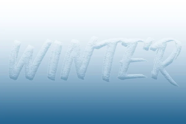 Blue Background Texture Snow Text English Winter Illustration — Stock Photo, Image