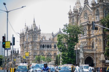 Chhatrapati Shivaji Terminus 'un mimari detayları.