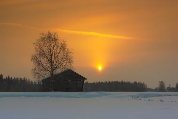 Oranje zonsopgang hemel — Stockfoto