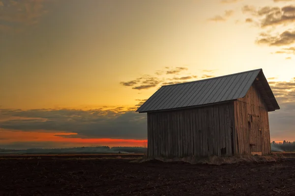 Vypalování porostů v západu slunce — Stock fotografie