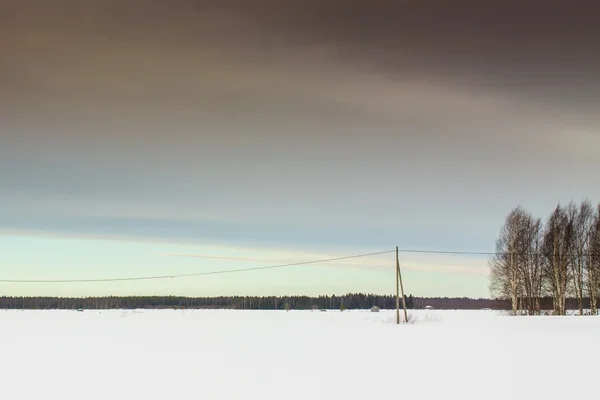 Cielo invernale sui campi 3 — Foto Stock