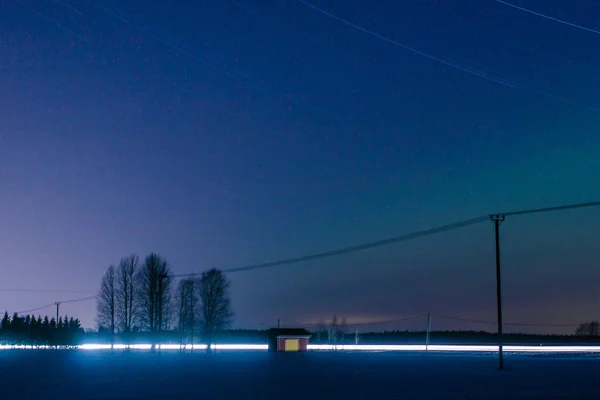 Vista noturna dos campos 1 — Fotografia de Stock