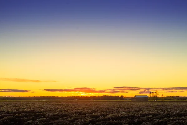 Sunset Over The Fields — Stock Photo, Image