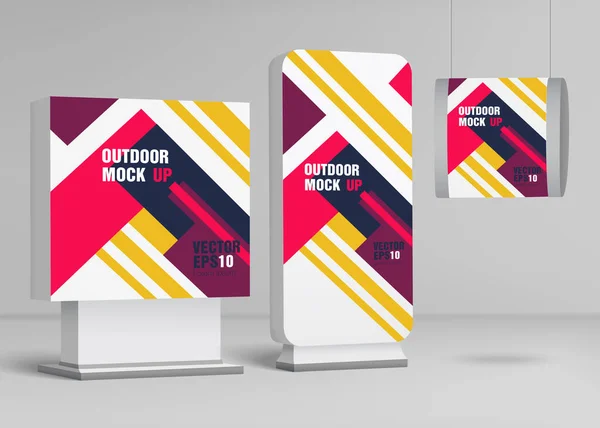 Sjabloon Voor Buitenreclame Billboard Urban Mock Ontwerp Vector Illustratie — Stockfoto