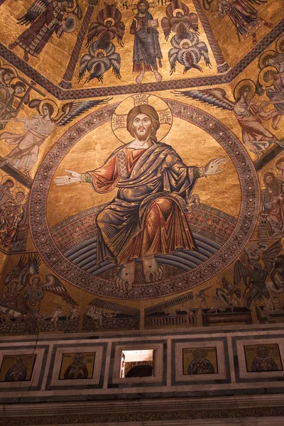 День суда Византийская Мозаика - Florence Baptistery Cupola — стоковое фото