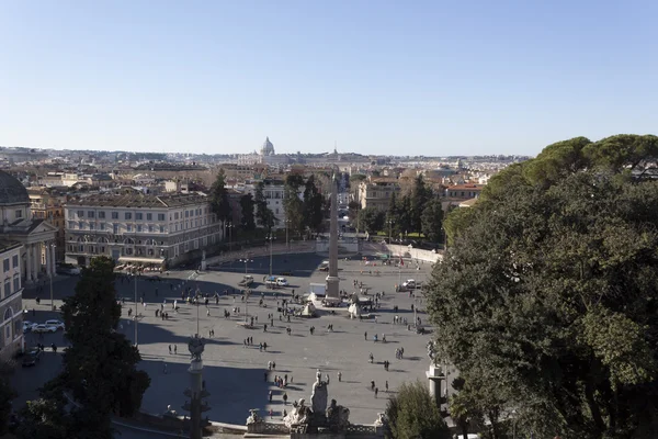 П'яцца дель Пополо міський пейзаж - Рим — стокове фото