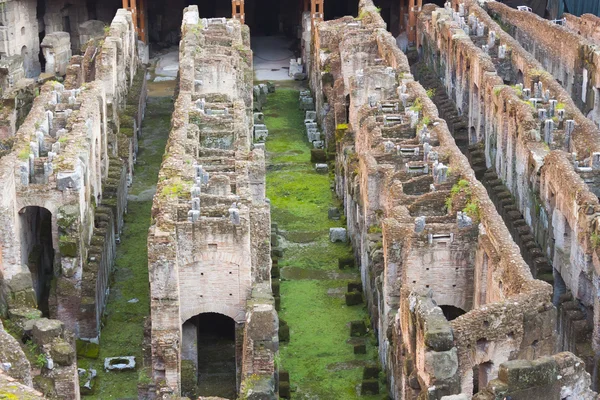 コロッセオの円形闘技場アリーナ、地下墳墓 - ローマ ストック写真