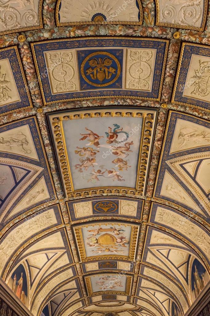 Vatican Vaulted Ceiling Fresco Rome Stock Editorial
