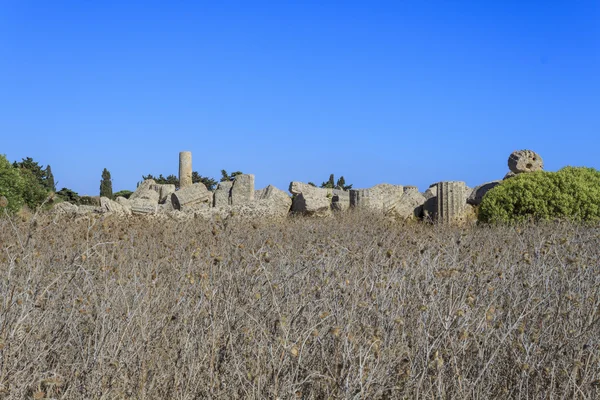 Ruina de las columnas griegas del templo - Sicilia, Italia — Foto de Stock