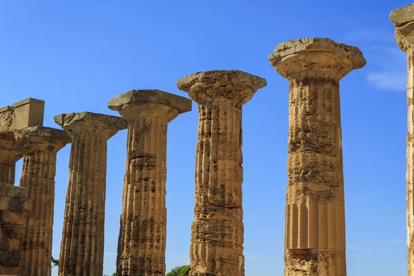 Dorische Colonnade van de Griekse tempel E op Selinus in Selinunte - Sicilië, Italië — Stockfoto