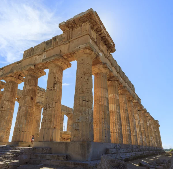 Řecké chrámu E v Selinem v Selinunte - Sicílie, Itálie — Stock fotografie
