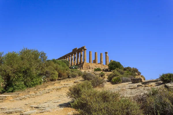 Řecký chrám Juno v Agrigento - Sicílie, Itálie — Stock fotografie