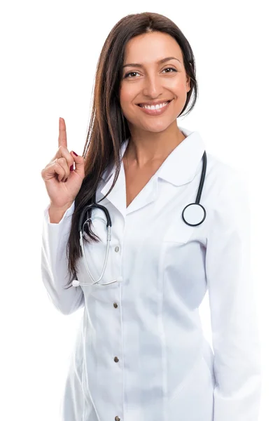 Portrait of a doctor on a white background — Stock Photo, Image