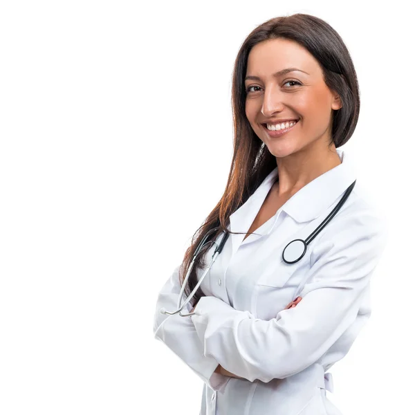 Portrait of a doctor on a white background — Stock Photo, Image