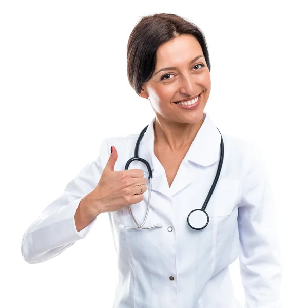 Portrait of a doctor on a white background — Stock Photo, Image