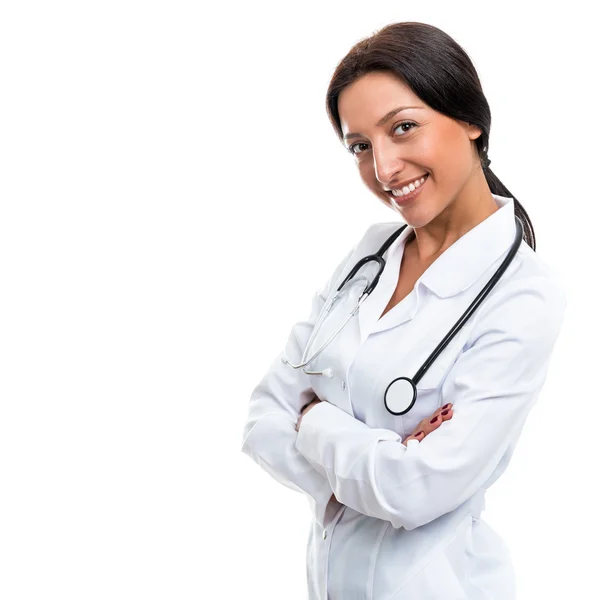 Portrait of a doctor on a white background — Stock Photo, Image