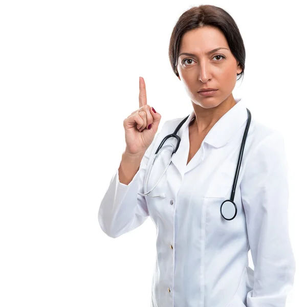 beyaz zemin üzerinde bir doktor portresi