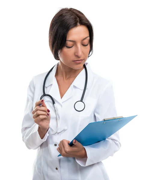 Portrait of a doctor on a white background — Stock Photo, Image