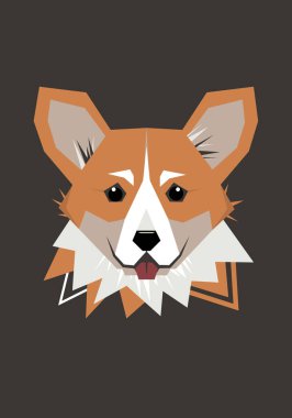 Köpek. Köpek cinsi. Pembroke Galsh Corgi. Geometrik çizim