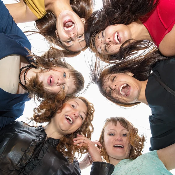 Grupo Retrato de seis belas mulheres jovens felizes — Fotografia de Stock