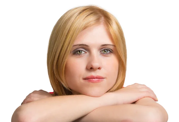 Portrait of a beautiful young blonde woman — Stock Photo, Image