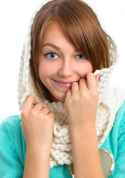 Portrait of a beautiful young smiling girl. Stock Photo