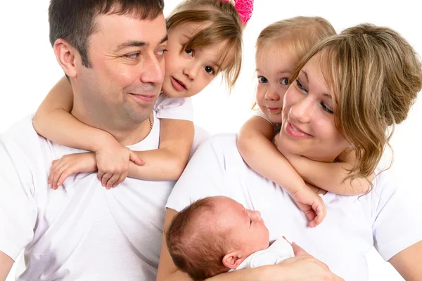 Portrait of a happy family with many children — Stock Photo, Image