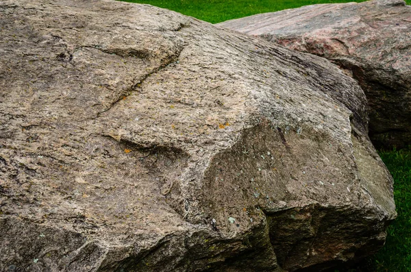 Granit Block Närbild Park — Stockfoto