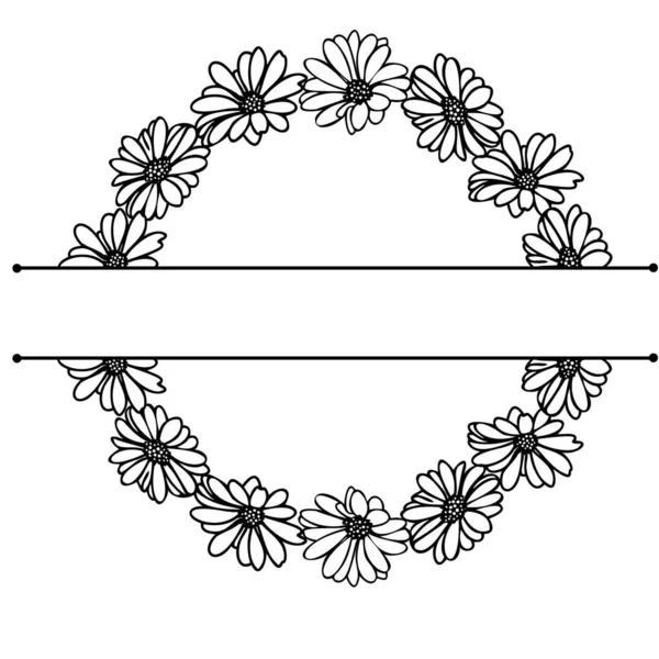 Los elementos de flores de margarita dispuestos en una forma de la corona para invitaciones de boda tarjetas. — Archivo Imágenes Vectoriales