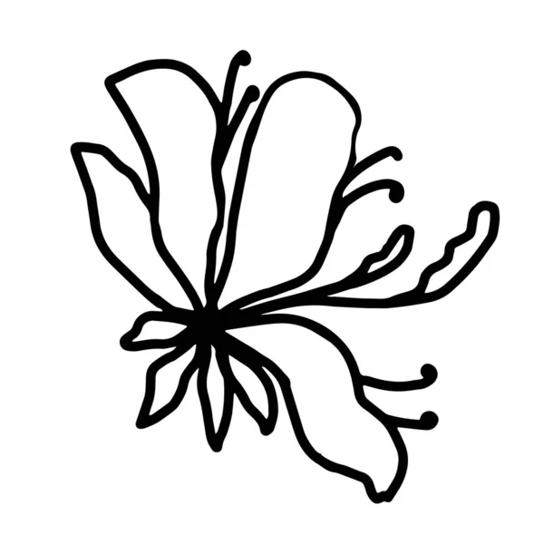 Vecteur Fleur Logo Art Ligne Illustration Ligne Pour Bannière Conception — Image vectorielle