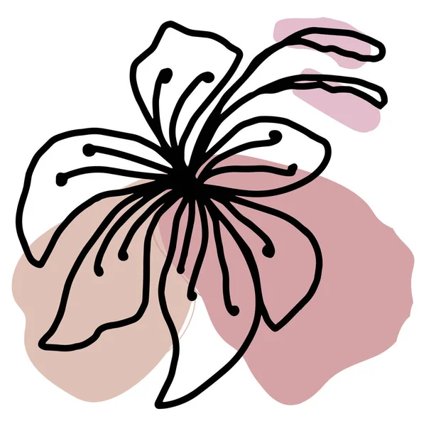 Çiçek vektörü bir çizgi sanat logosu, afiş, kitap tasarımı, web illüstrasyonu için çizgi çizimi.
