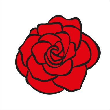 Gül çiçekli el logo için ilüstrasyon çizdi