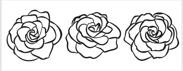 Gül çiçekli el logo için ilüstrasyon çizdi