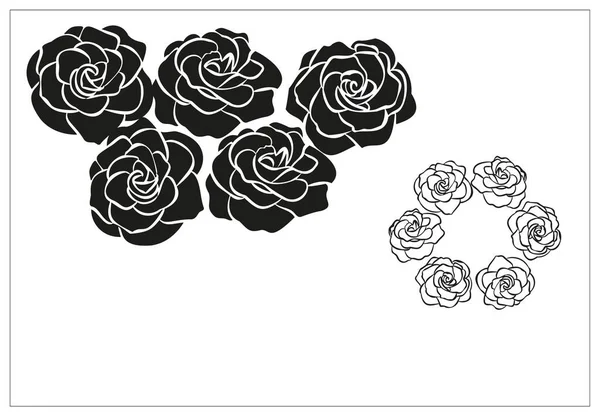 Rosa flor ilustración dibujada a mano para el logotipo — Vector de stock
