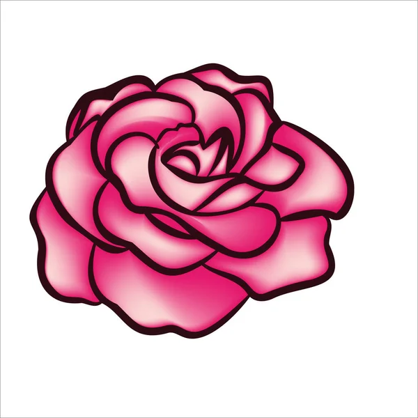 Rosa flor ilustración dibujada a mano para el logotipo — Vector de stock